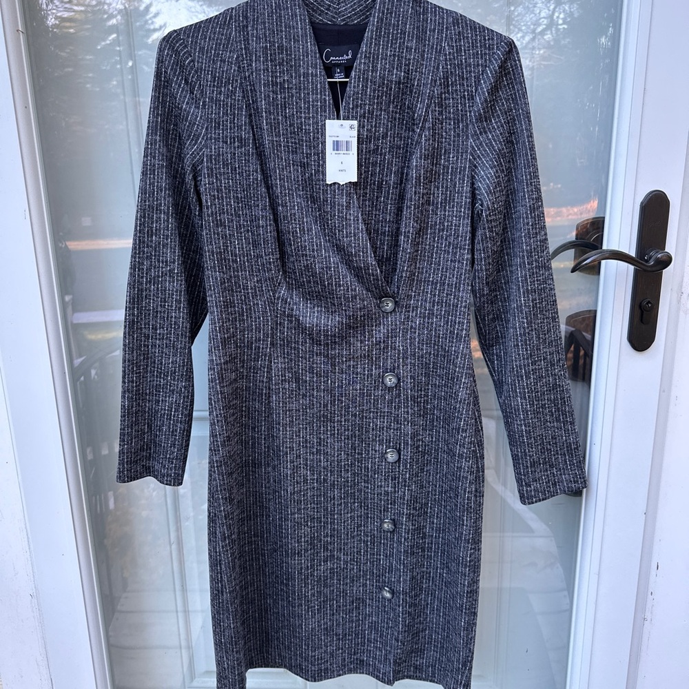 🔥Last chance! NWT! gray pinstripe dress, size 6, long sleeved